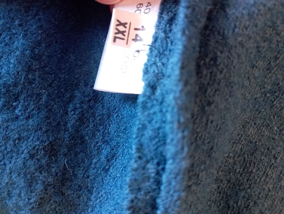Płaszcz niebieski xxl wełna