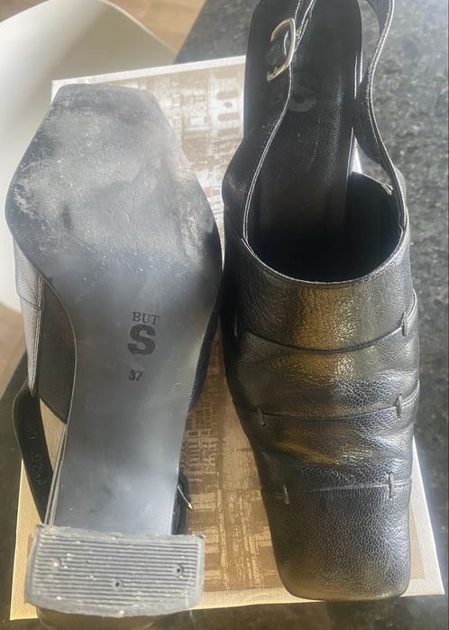 Buty wsuwane skórzane damskie czółenka letnie r 37