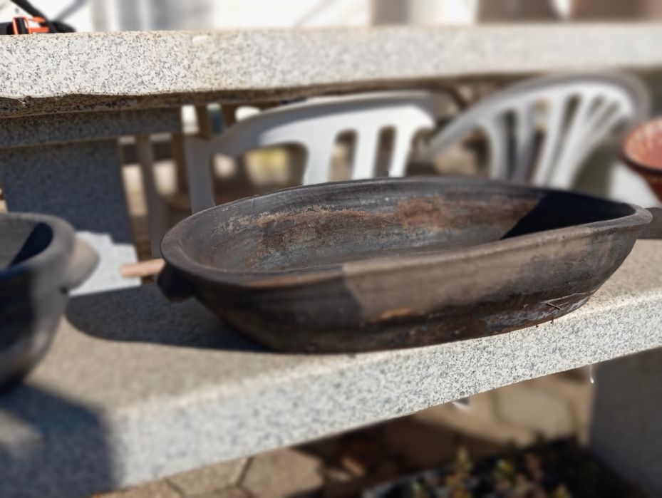 Conjunto de travessas de barro preto