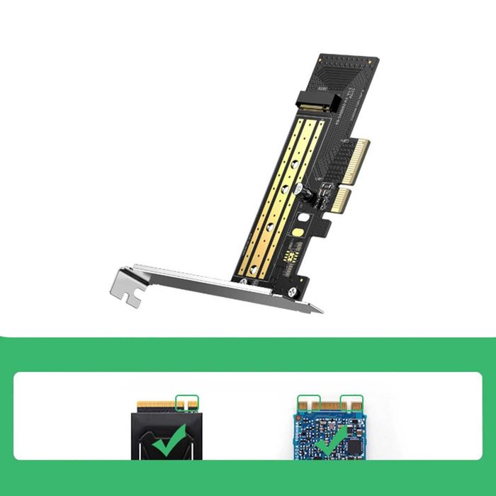 Ugreen karta rozszerzeń adapter dysku M.2 NVMe SATA (M, M+B key) PCIe
