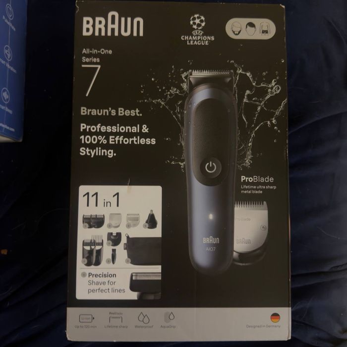 NOWY!!Braun trymer AIO7540 czarny, niebieski 14 litowo-jonowa (Li-Ion)
