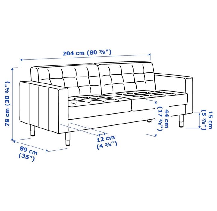 Sofa 3os Ikea Landskrona Gunnared jasnozielony