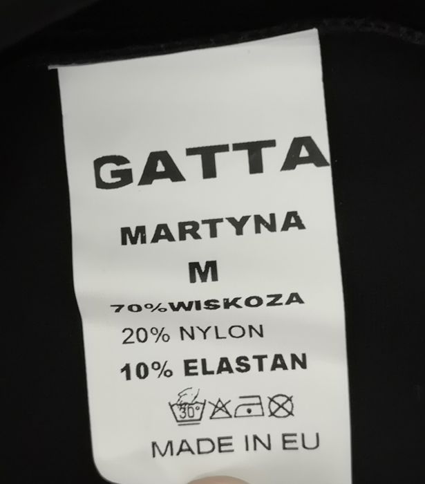 NOWA czarna ołówkowa M gatta spódnica Martyna rozcięcie rozporek na udzie spódniczka