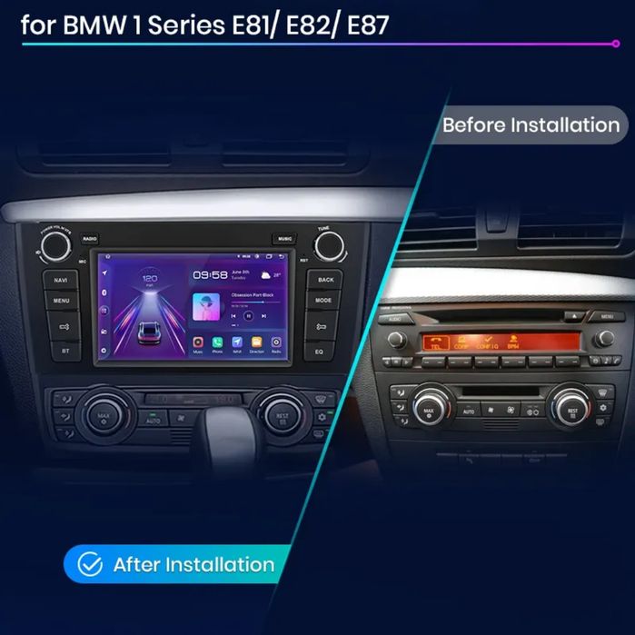 Rádio Android BMW Série 1 E81 E82 E87 E88 Carplay GPS 2/32GB BT Canbus