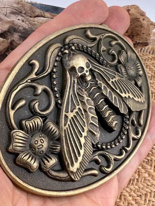Klamra do paska pasek gothic ćma czaszka skull