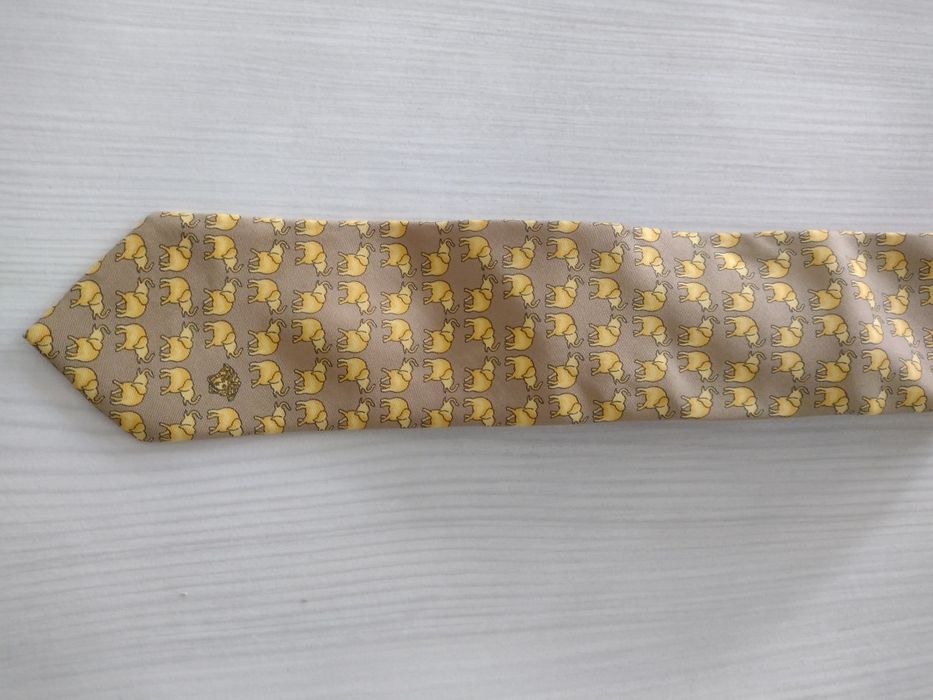 Krawat jedwabny marki VERSACE z głową Meduzy VINTAGE LATA 90