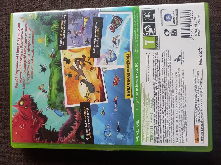 Gra Rayman Origins PL na konsolę xbox 360 Polska wersja!!!