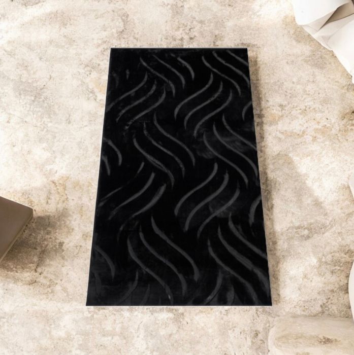 Nowy czarny dywan glamour do pokoju 80x150 cm