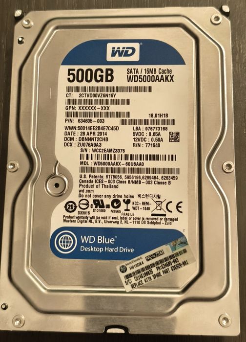 Dysk twardy HDD WD 500GB