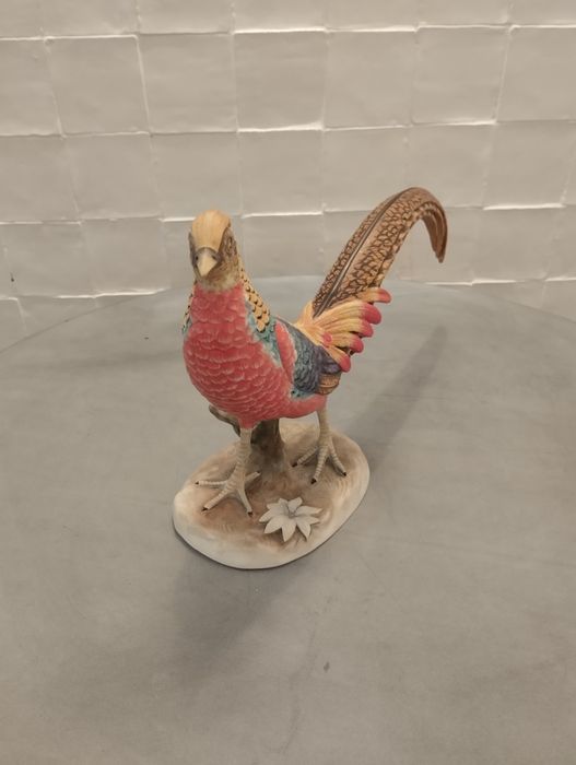 Esculturas de Faisão Macho e Faisão Fêmea Pássaros - Vista Alegre