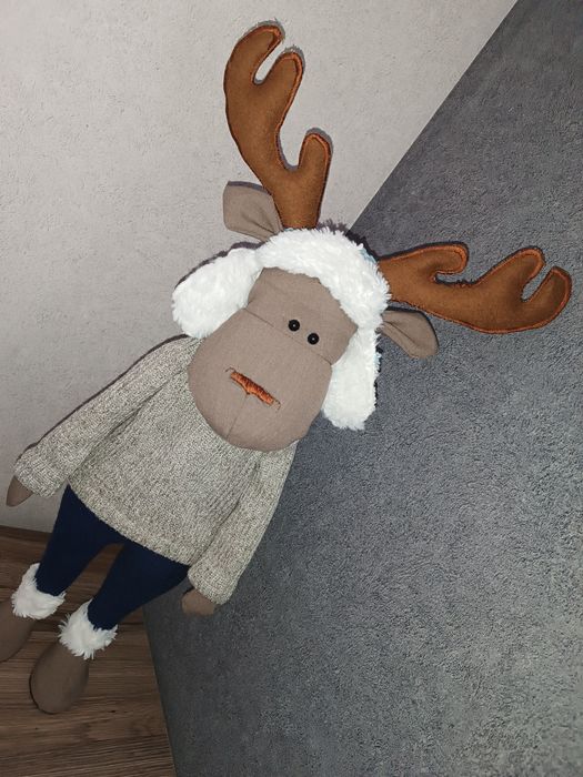 Інтер'єрна іграшка лось, новорічний декор.