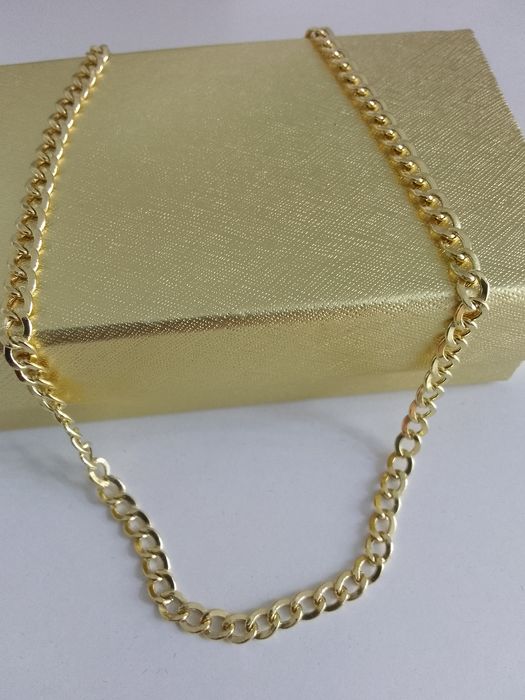 Złoty męski łańcuszek pancerka złoto 585 długość 45 cm    540