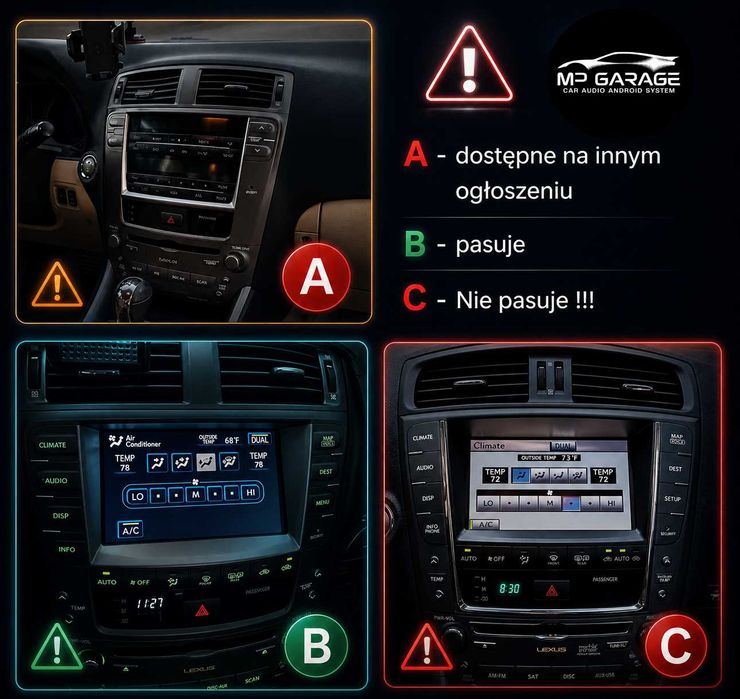 Lexus IS200/250/300 Radio Android_14 CarPlay/AndroidAuto 4G Qled LTE Montaż Gwarancja !!!