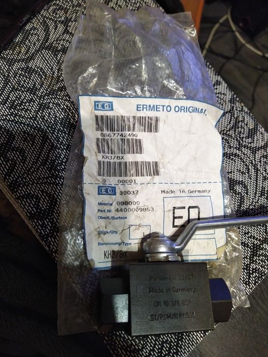 Новый шаровый кран Ermeto dn10 Германия винтаж техностиль