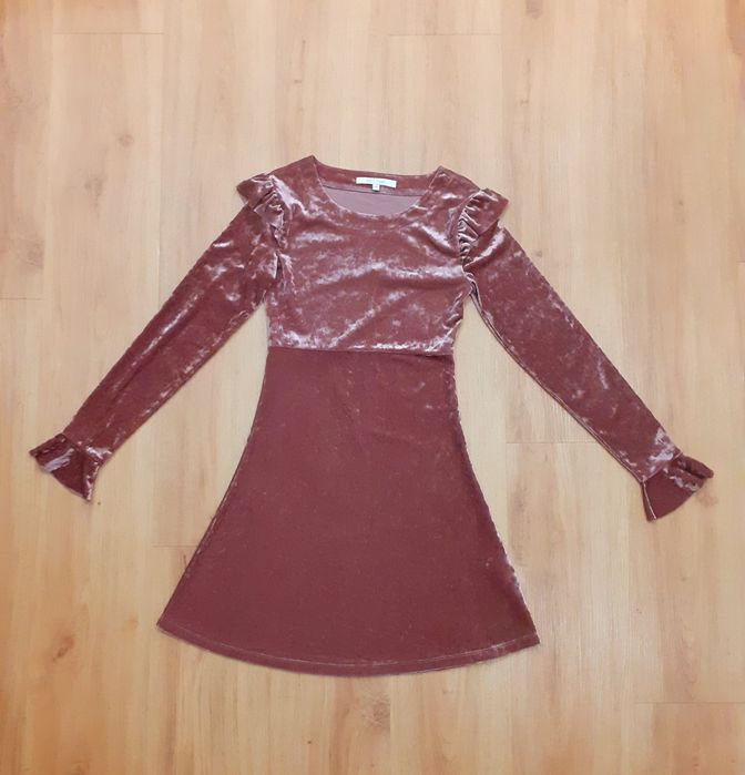 Vestido rosa de veludo