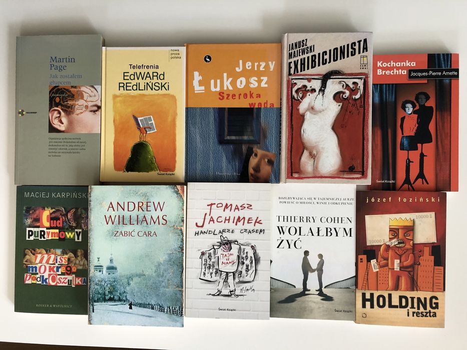 Zestaw 10 książek różnych autorów.
