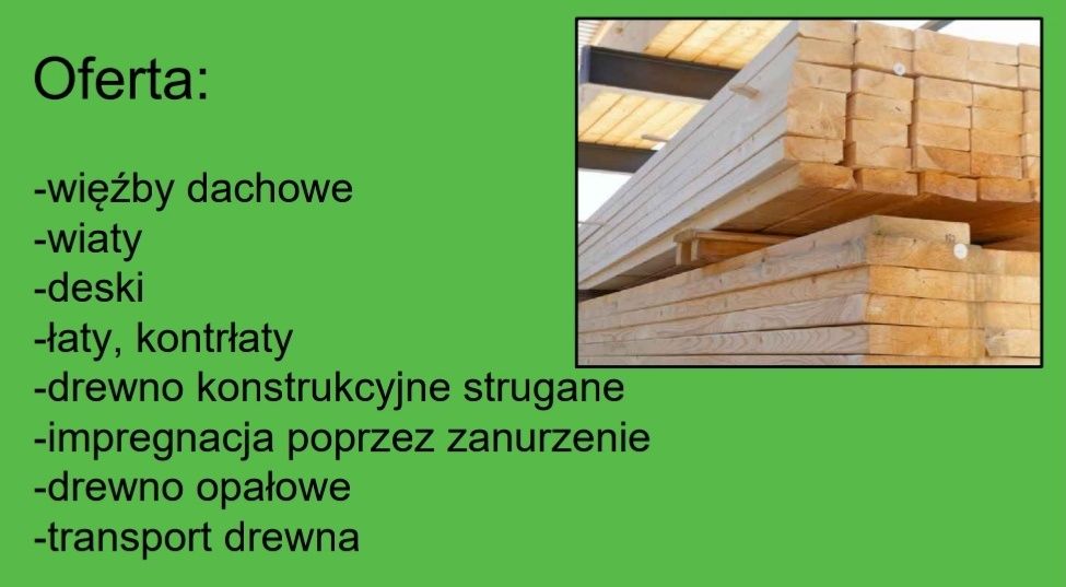 Solidna więźba dachowa drewno strugane
