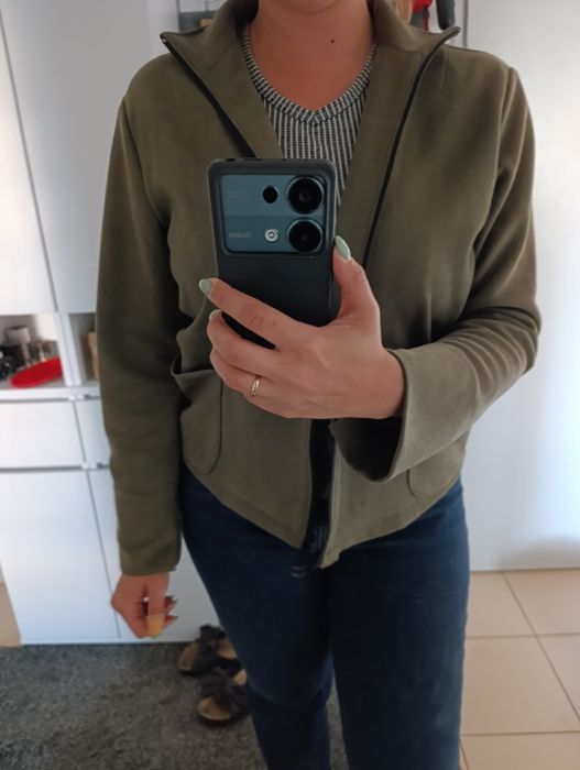 Kurtka Bomberka zamszowa khaki L