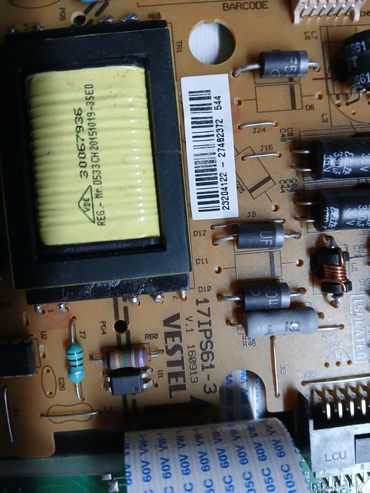 PEÇAS - TV LED 24" - Orima OR24265 (Vestel) - Fonte 17IPS61-3