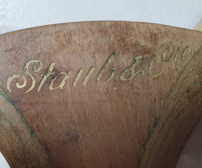 Raquete de Ténis muito antiga Staub + Suporte Slazenger antigo