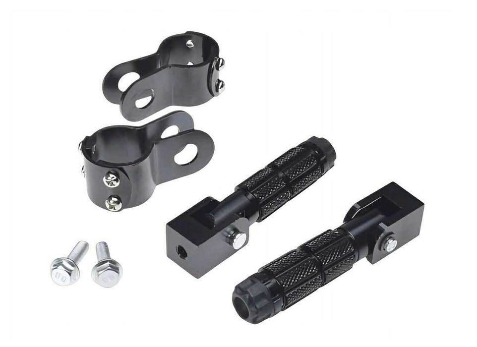 Uniwersalne moto podnóżki aluminium CNC Składane Czarne Black