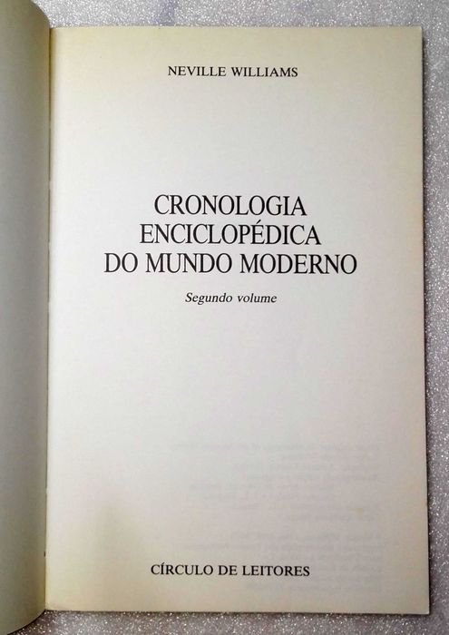 Livro  Cronologia - Enciclopedia do Mundo Moderno -1816/1860