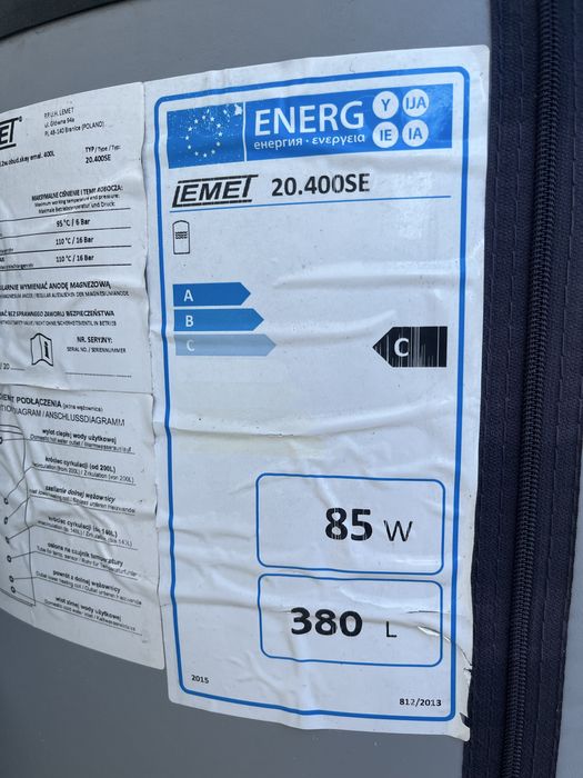 Bojler LEMET z dwiema wężownicami 400 l nowy nie używany
