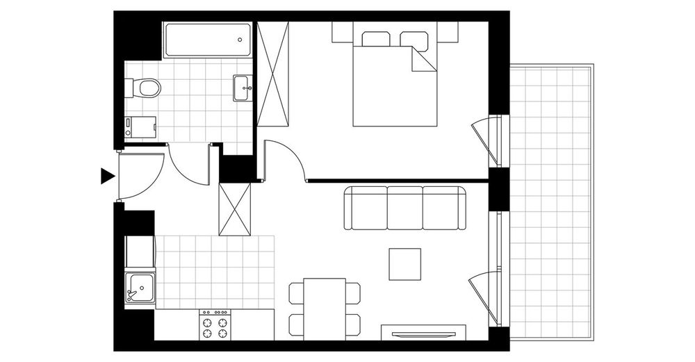 2-pokojowe mieszkanie 39m2 + balkon
