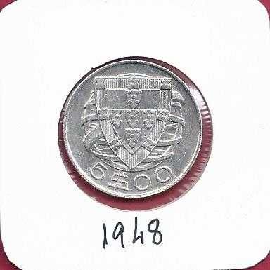 REPUBLICA   5$   ESCUDOS  1948  PRATA BELA