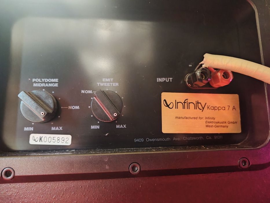 Kolumny USA Infinity Kappa 7 kolor dębu  jak nowe