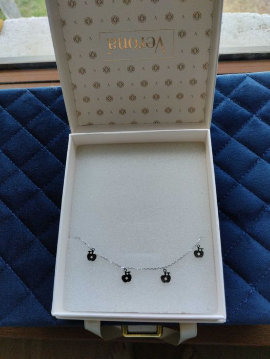 Verona nowy srebrny zestaw naszyjnik+bransoletka