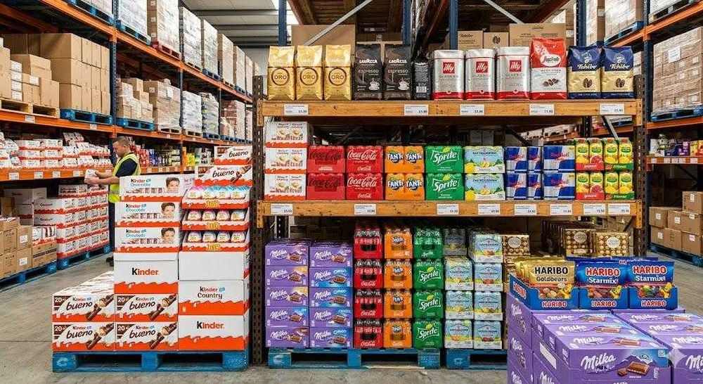 Товар для полиць магазину гуртом ! Продукти з європи, солодощі, шоколад kinder напої кава в зернах