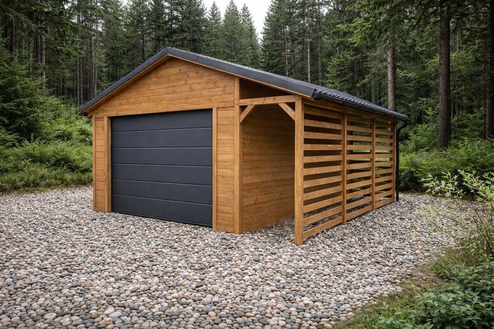 Garaż drewniany 4,5x5,5 Garaż drewniany jedno stanowiskowy 4,5x5,5