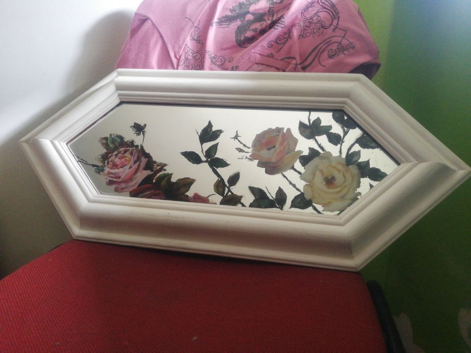 White-painted Wooden Mirror Frame 70x3064551049953923122
