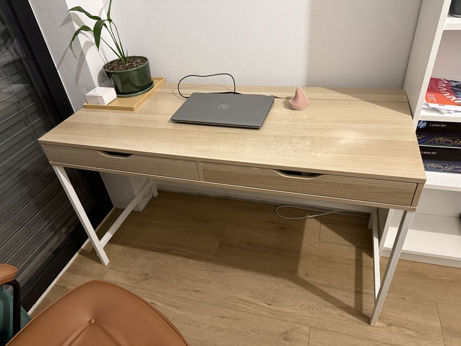 IKEA ALEX Biurko 132x58 cm bejca/imit. dębu