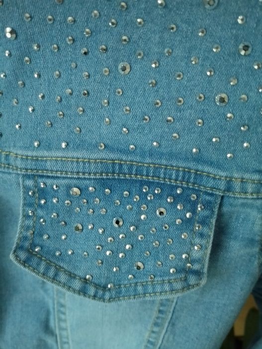 Kurtka jeansowa dziewczęca 146