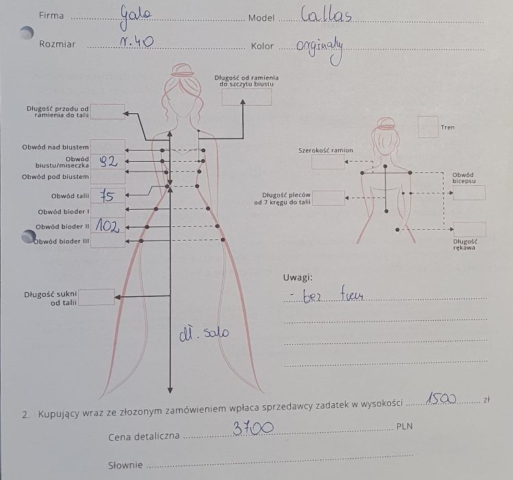 Suknia ślubna Gala Callas