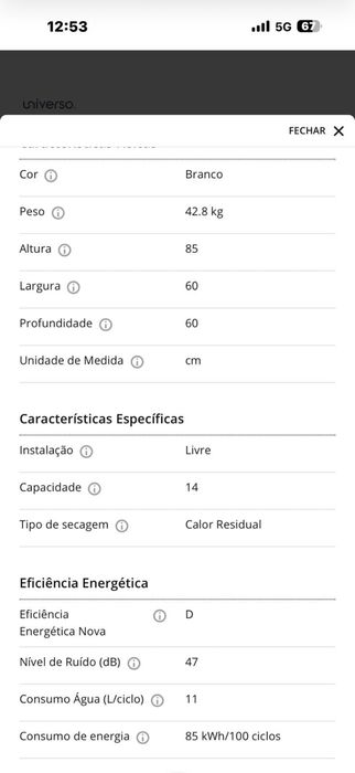 Maquina de lavar loica branca marca Hisence com muito pouco uso e com garantia