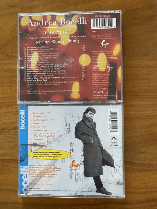 Płyty CD Andrea Bocelli - zestaw 2 sztuk