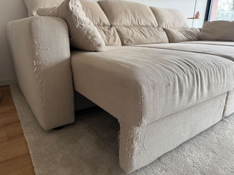 Sofá 3 lugares chaise longue/cama