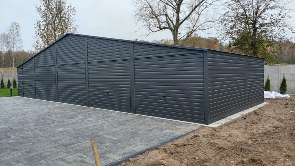 Garaż blaszany 15 x 6 m profil zamknięty ocynkowany, nowoczesny.