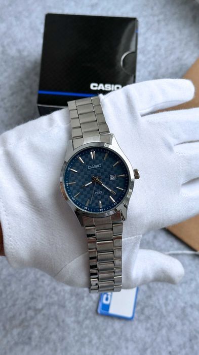 Годинник наручний Casio MTP-VD03B Silver/Blue | часы наручные мужские
