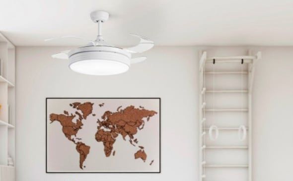 Ventilador de Teto LED 72W Branco DC Ultra Silencioso