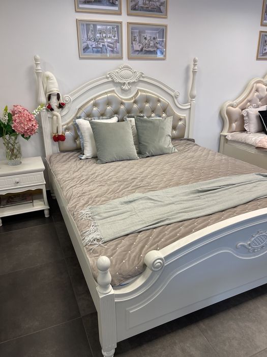 Eleganckie białe łóżko 180 x 200 cm, -40%, outlet, promocja!