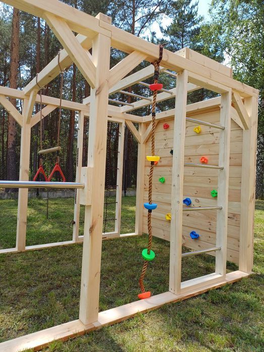 Drewniany duży Plac zabaw Małpi Gaj „JAŚ”  -  wspinaczki  -  huśtawka  - wieża  /  domek - DOSTAWA CAŁY KRAJ