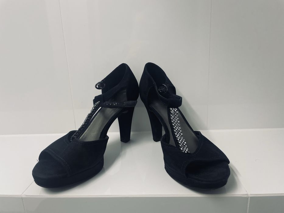 Czarne szpilki cyrkonie 39 Catwalk