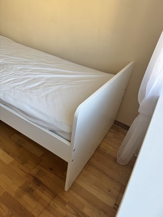 Łóżko biale 1 osobowe Ikea Slakt