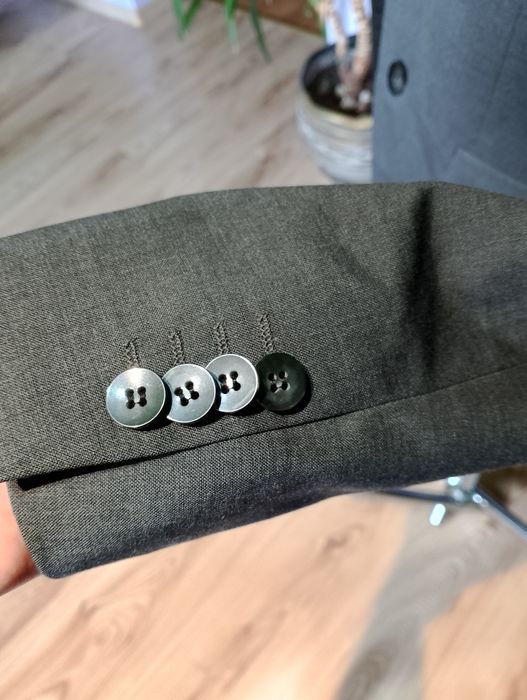 Szara Męska Wełniana Marynarka Calvin Klein Fitted