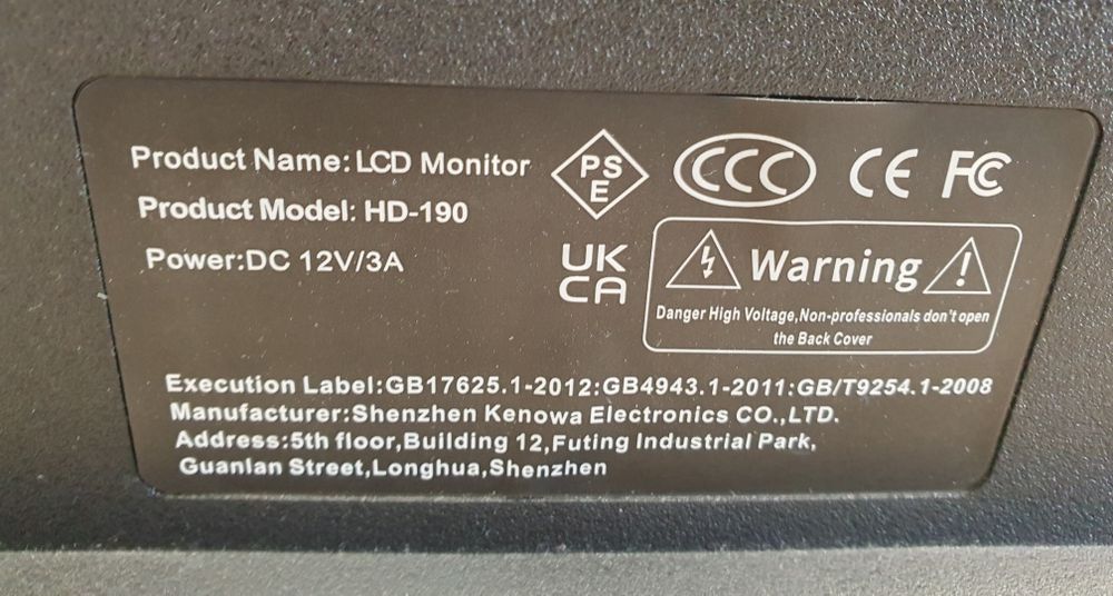 Monitor de pc lcd 19 hd190 -PRECHEN