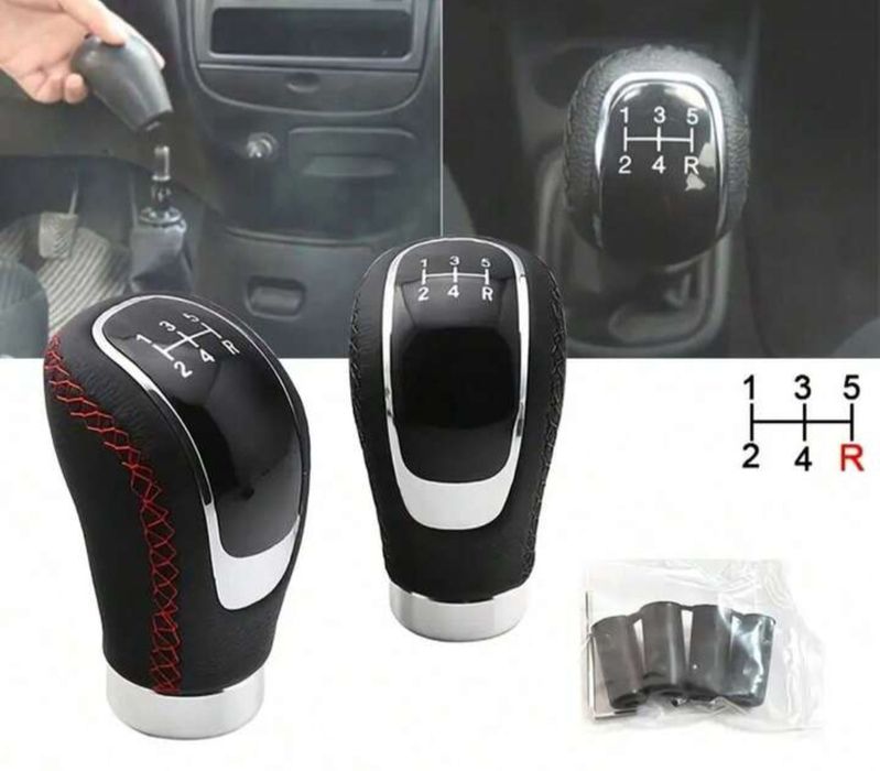 Cabeça de mudanças desportiva vermelha e preta